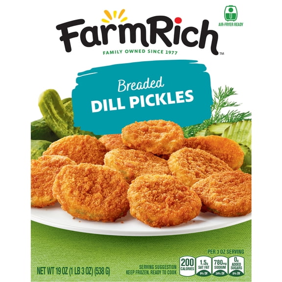 Farm Rich Crispy Dill Pickle Slices, 19 oz (Frozen Snacks and Appetizers)
