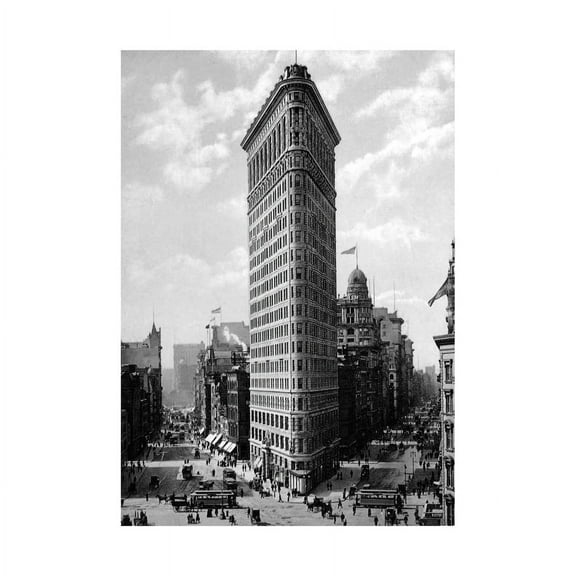 Flat Iron Building New York City Architecture 1903 Vintage Black and White Cityscape Photograph Unframed Art Print Poster Wall Decor 12x16 inch