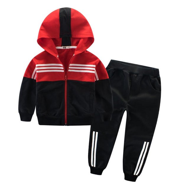 Ropa de otoño para niños Versión coreana del traje para niños Pantalones deportivos Abrigo de dos piezas para niños grandes