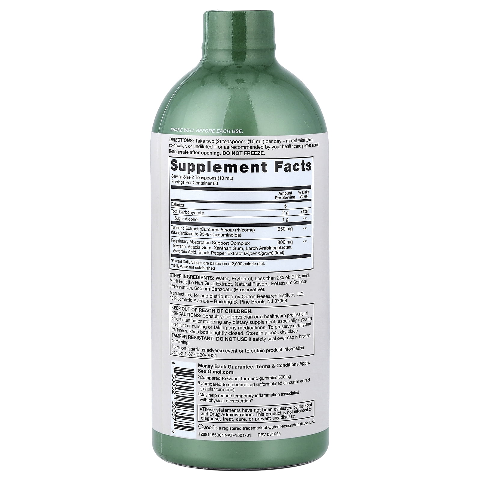 Qunol Liquid Turmeric, Tropical Fruit, 20.3 fl oz (600 ml)