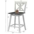 thumbnail image 2 of Gymax 4PCS Swivel Bar Stools w/ Footrest Counter Height Chairs for Home White, 2 of 5