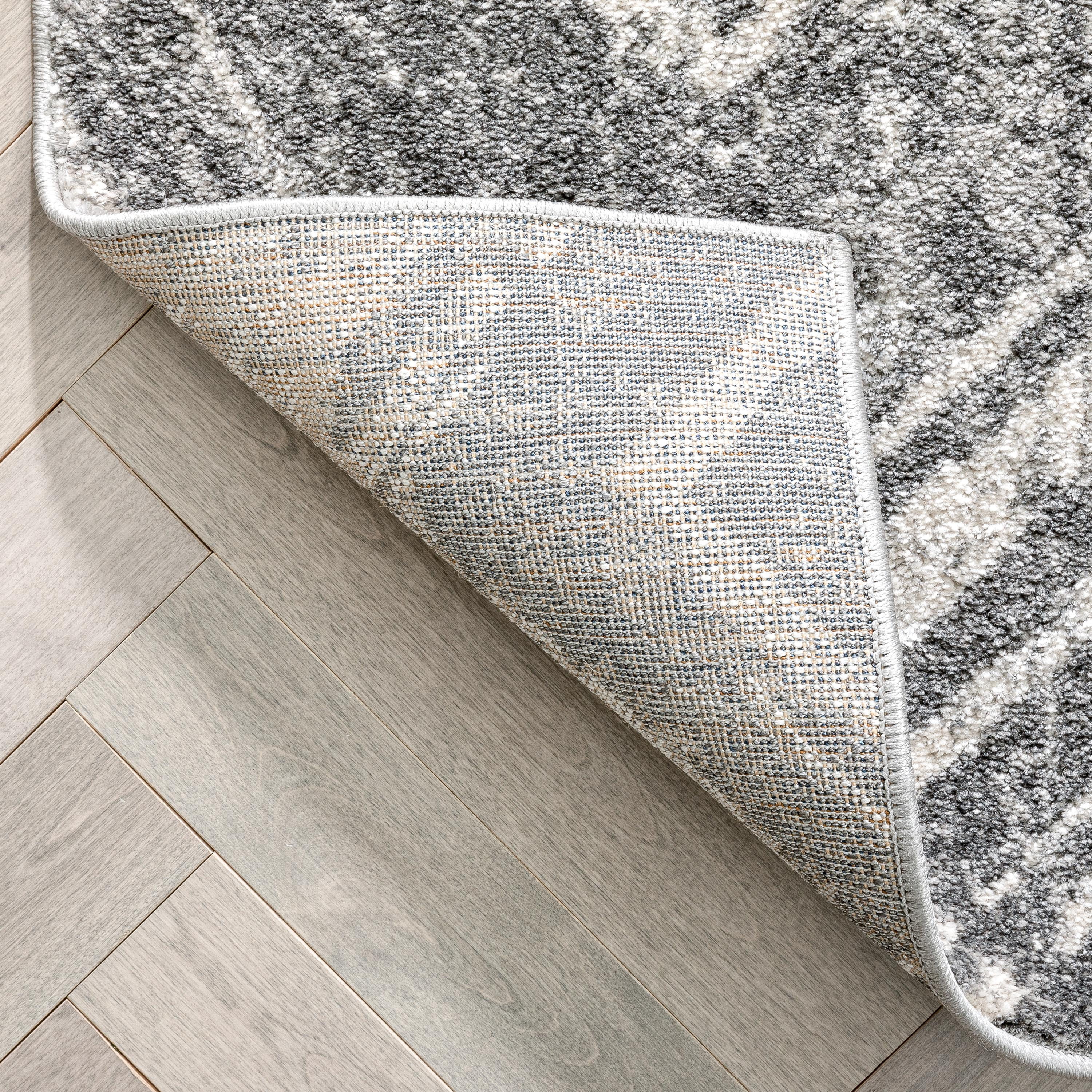Well Woven Lisbon Julie Distressed Chevron Stripes Grey 7'10" x 9'10" Area Rug