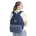 thumbnail image 2 of Levi Strauss Signature 17" Unisex Adult Denim Dome Backpack, Dark Stonewash, 2 of 7