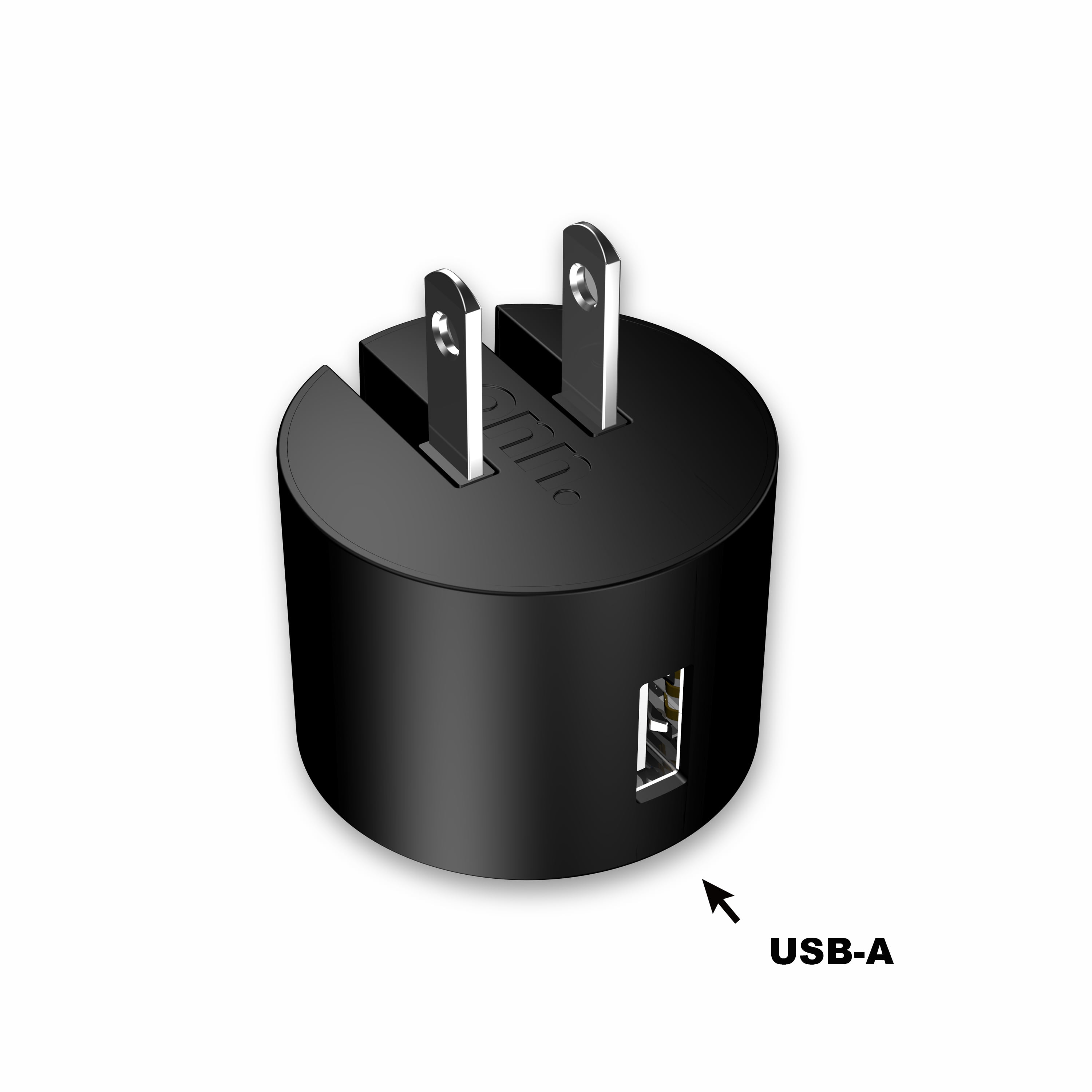 onn. 2.4A USB Wall Charger, Black, Travel friendly plug folds for easy,Simply plug your USB device into our USB Charger