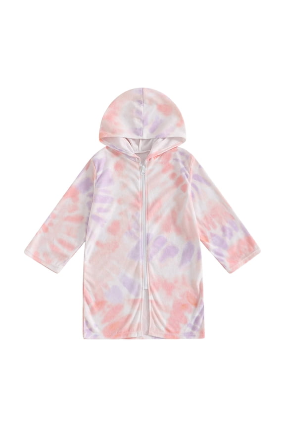 Girls Cover Ups For Swimwear Towel Poncho Kids Cloth Swim Cover Up Toddler Hooded Beach Swim Robe Swimwear Suit for Summer Vacation 7-8 Years Light Pink