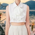 thumbnail image 1 of Collar con rufa blusa blusa media camisa accesorios decorativos elegantes cuello falso elegante, 1 of 8