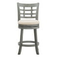 thumbnail image 3 of Weston Home Shapel Window Back 24"H Swivel Counter Height Stool, Antique Grey Finish, Beige Linen, 3 of 6
