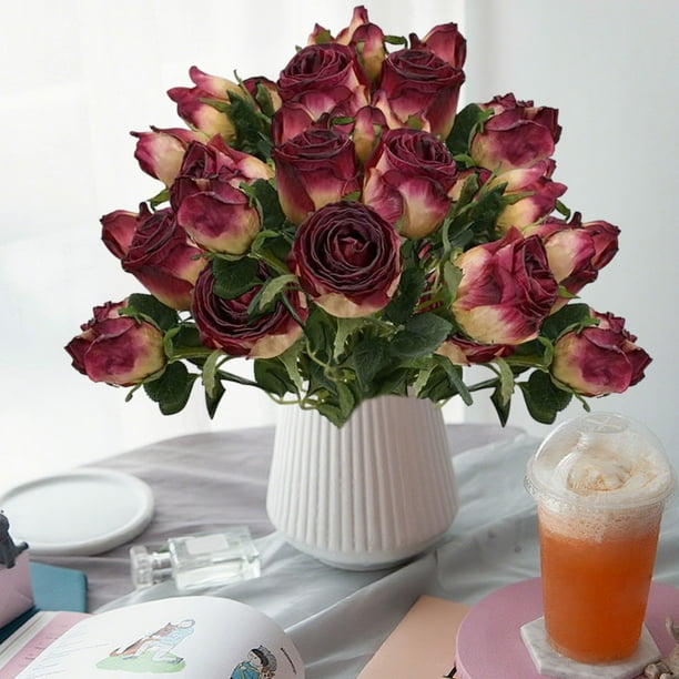 Simulation Rose Bouquet Wedding Decoration Home Furnishings Small Fresh Artificial Flower Arrangements Shooting Props Fake Flowers