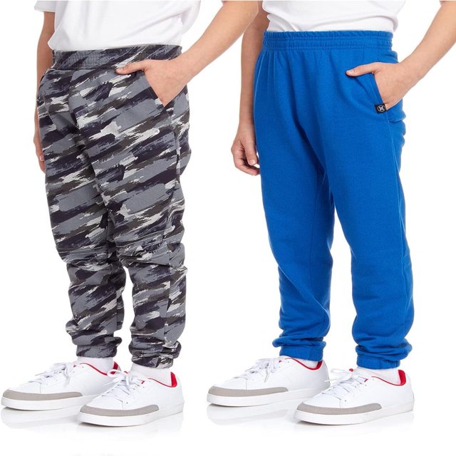 CHUANK Boys‘ Active Sweatpants - 2 Pack Performance Fleece Jogger Pants with Pockets (5-20)