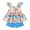 Blue, variant on Younger Tree Baby Girl Clothes Outfits Summer Sleeveless Ruffle Bowknot Dress Top Shorts Set 2PCS for 18-24 Months