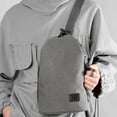 thumbnail image 3 of New canvas chest bag male-commuter large-capacity diagonal chest bag - grey, 3 of 5