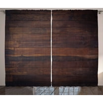 Ambesonne Chocolate Curtains 2 Panel Set, Aged Dark Timber, 108" x 90", Dark Brown