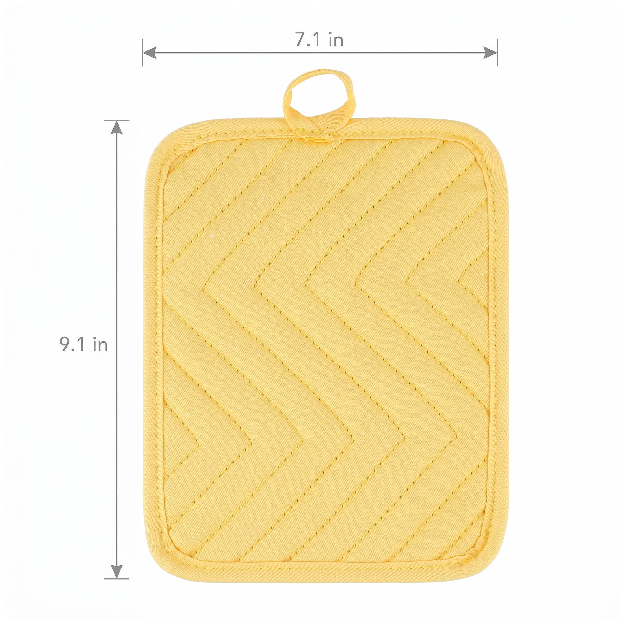 Unique Bargains 2 Pcs Pot Holders Heat Resistant Non Slip Hot Pads for Kitchen Yellow 9.1"x7.1"