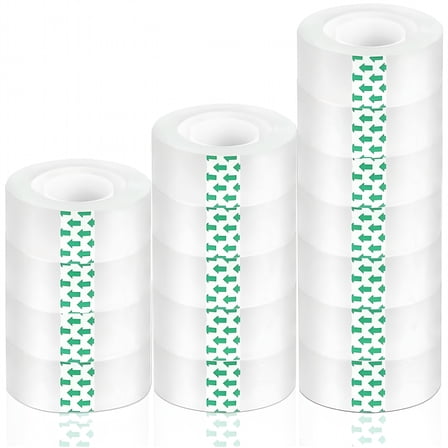 CCOCC 16 Rolls Transparent Tape Refills,3/4-Inch x 1000 inch Clear Tape,1 inch Core,Clear Tape Refill Rolls for Gift Wrapping,Home,School Office Supplies
