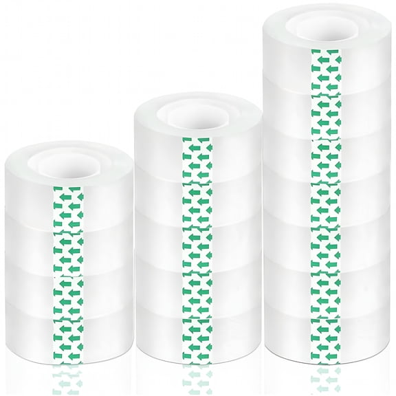 CCOCC 16 Rolls Transparent Tape Refills,3/4-Inch x 1000 inch Clear Tape,1 inch Core,Clear Tape Refill Rolls for Gift Wrapping,Home,School Office Supplies