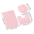 thumbnail image 2 of 3-Piece Soft Microfiber Bathroom Rug Set Non-slip Absorbent Bath Mat Contour Rug and Toilet Seat Cover Anti-Slip Floor Mats for Living Room Bedroom Bathroom, 2 of 4