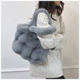 thumbnail image 4 of Nuevos bolsos de hombro esponjosos para mujer, bolso con asa superior para otoño e invierno, bolso de mano de felpa para niñas, bolso con asa versátil para ir al trabajo de Color sólido, 4 of 6