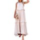 thumbnail image 2 of VISgogo Vestido sin mangas de verano para mujer, color sólido, cuello cuadrado, sin mangas, informal, de una pieza con dobladillo con volantes para damas, S / M / L VISgogo moda, 2 of 9