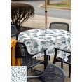 thumbnail image 5 of Outdoor Tablecloth with Umbrella Hole for Patio/Picnic/Party/Camping, Farmhouse Castle Waterproof Table Cloth Square Cover Washable, Country Green Tree Vintage Plants Garden (60"x 60"), 5 of 8