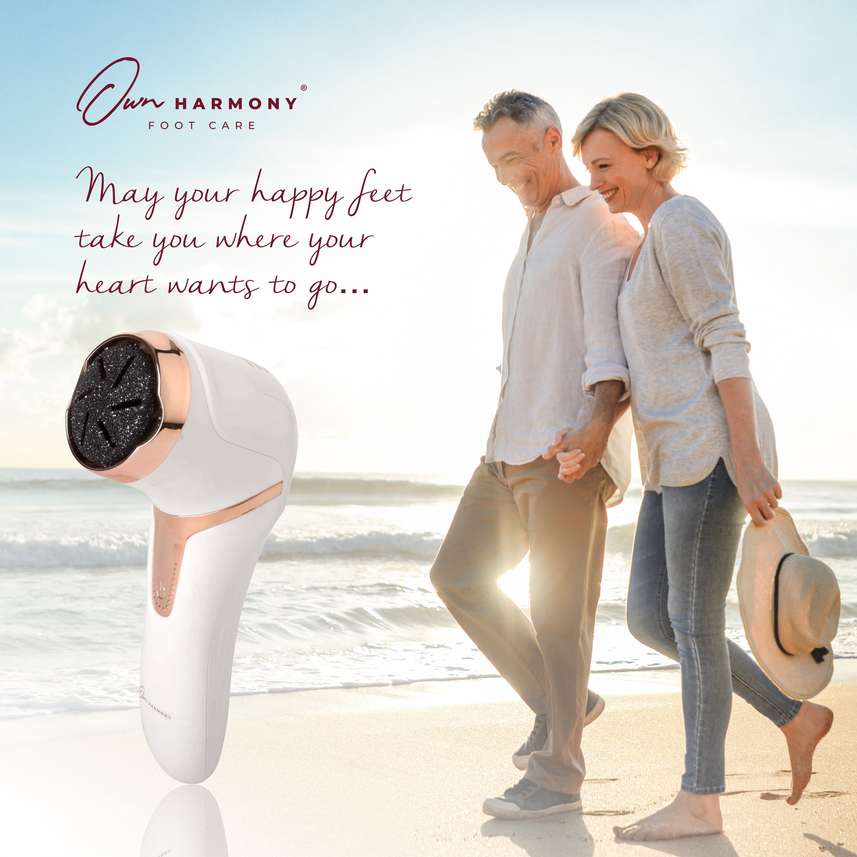 Own Harmony Electric Callus Remover with Vacuum - Foot Care for Women - Professional Pedicure Tools for Powerful Pedi Care Vac - 3 Rollers Electric Feet File CR2100 - Best for Hard Dry, Cracked Heels