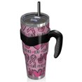 thumbnail image 2 of 40oz Tumbler,Pink Breast Cancer and Love Insulated Tumblers with Removable Handle,Stainless Steel Double Vacuum Coffee Tumbler Cup with Straw for Home,Office,Travel,Party, 2 of 5