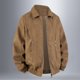 thumbnail image 5 of Ceisia Men's fashion casual solid color faux leather lapel zipper Gift coat pocket long sleeve outerwear, 5 of 6