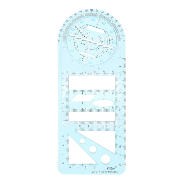 MasteelfCA Multi-function Geometric Drawing Template Mathematics Examination Ruler School Supply