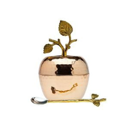 Leaf Serving Dish - Copper Leaf Honey Dish Jar Container with Serving Spoon