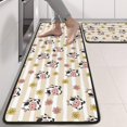 thumbnail image 2 of Cow and Flower Beige Pattern Anti Fatigue Kitchen Rugs Set Of 2, Non Slip Washable Decorative Floor Mats for Sink Laundry and Home Use, 17"x47", 2 of 5
