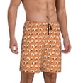 thumbnail image 2 of Pofeuu Sleepy Foxes Print Men's Soft Woven Elastic Waistband Sleep Pajama Short-Small, 2 of 6