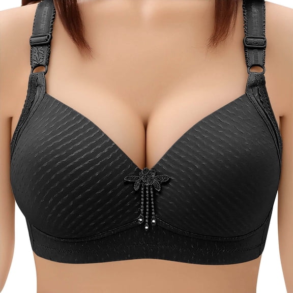 Wireless Bras for Women Comfort Seamless Jelly Supportive Bra Full Coverage Tshirt Push Up Bralette Everyday Bras Plus Size