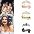 thumbnail image 2 of GRABLOOM Bachelorette Party Bridal Sash Crown Bridal Shower Gift Supplies for Hen Do, 2 of 9