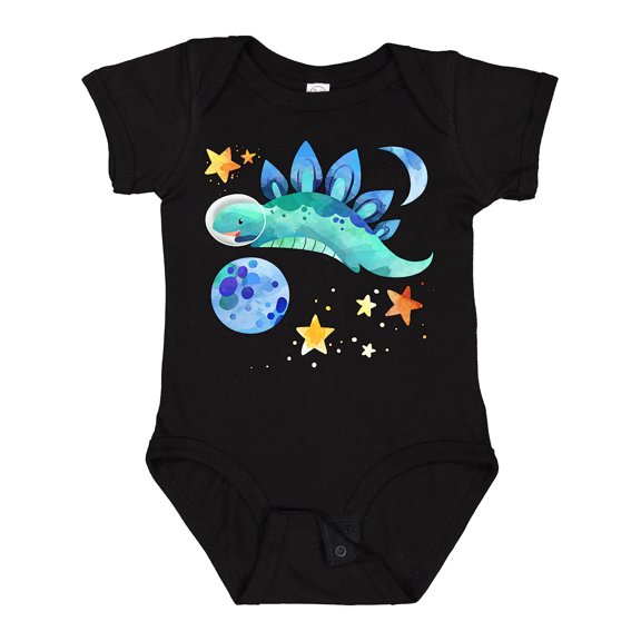 Inktastic Stegosaurus Space Dinosaur with Stars and Planet Boys or Girls Baby Bodysuit