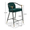 thumbnail image 2 of GDF Studio Black Contemporary Upholstered Counter Stools with Gold Trim, Black Iron Frame, Set of 2, 2 of 7