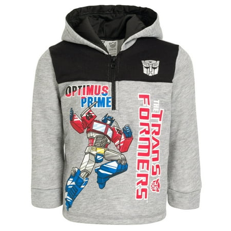 

Transformers Optimus Prime Toddler Boys Fleece Half Zip Hoodie Gray 3T
