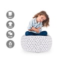 thumbnail image 2 of Abstract Storage Toy Bag Chair, Geometrical Theme Monochrome Illustration Jagged Circles Pattern, Stuffed Animal Organizer Washable Bag, Large Size, Pale Eggplant and White, by Ambesonne, 2 of 3