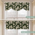 thumbnail image 5 of White Daisies Tie Up Valance Curtains for Windows, Kitchen Curtains Window Treatments, Farmhouse Botanical Flowers Leaves Green Short Window Shades Valances for Bedroom Bathroom Cafe 54"x18", 5 of 8