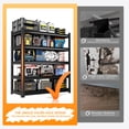 thumbnail image 4 of Welfiya 5-Tier Garage Shelving,48"W Storage Shelves,3000LBS Heavy Duty Shelving, Adjustable Metal Shelving Units for Storage Rack for Shed Warehouse Basement, Black, 4 of 10