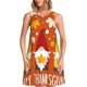 thumbnail image 1 of Easygdp Happy Thanksgiving Three Gnomes para Vestido Transpirable de Mujer, Vestido Suelto de Manga Corta con Pliegues y Bolsillos para el Verano, 1 of 7
