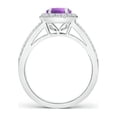 thumbnail image 2 of ANGARA Natural 0.8 Ct. Amethyst with Diamond Halo Ring in 14K White Gold for Women (Ring Size: 3.5), 2 of 8
