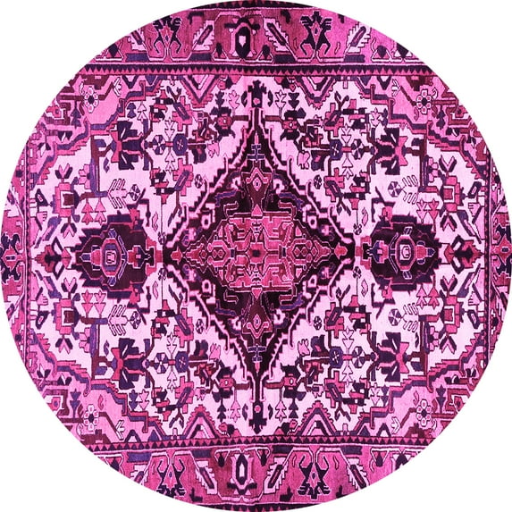 Ahgly Company Indoor Round Persian Pink Traditional Area Rugs, 5' Round