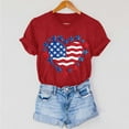 thumbnail image 4 of VerPetridure American Flag Shirts for Women 4th of July Tops USA Print T Shirt Casual Short Sleeve American Proud T-Shirt Tops, 4 of 7