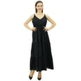 thumbnail image 4 of Bimba Women's Sundress Long Maxi Drawstring Waist Spaghetti Strap Dresses, 4 of 8