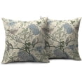 thumbnail image 2 of Vintage Floral Bird Pillow Covers 20x20 Inch Set of 2 Gray Blue Green Flowers Leaves Decorative Throw Pillows For Couch Chinoiserie Square Pillow Cases Home Decor For Sofa Bed Porch Room Outdoor, 2 of 6