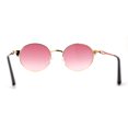 thumbnail image 2 of Revolver Hand Gun Emblem 90s Round Oval Metal Rim Sunglasses Gold Burgundy, 2 of 4