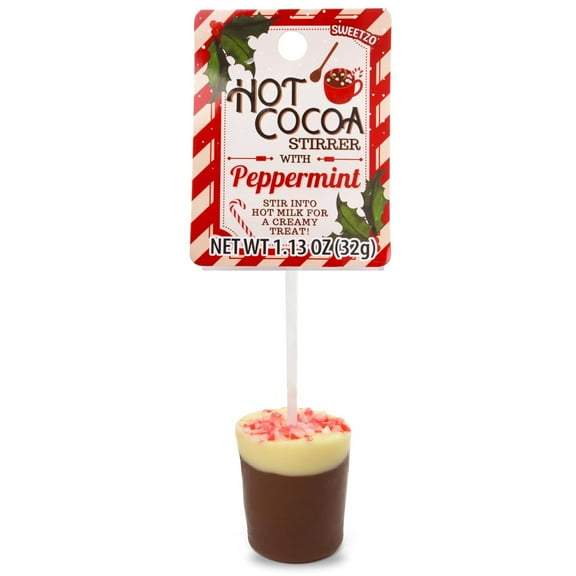 Hot Chocolate Stirrer with Peppermint, Holiday Stocking Stuffer, 1.13 Ounces