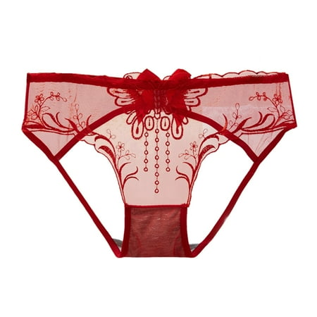 BYHONG Womens Lace Sexy Breathable Lace Hollow Out and Raise The Pure Brief Panties Women Panties C One Size
