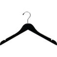 thumbnail image 2 of INTERNATIONAL HANGER 15 inch Black Wood Top Hanger with Non-Slip Shoulder Grips, 25 Pack, 2 of 4