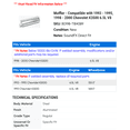 thumbnail image 2 of Muffler - Compatible with 1993 - 1995, 1998 - 2000 Chevy K3500 6.5L V8 1994 1999, 2 of 2