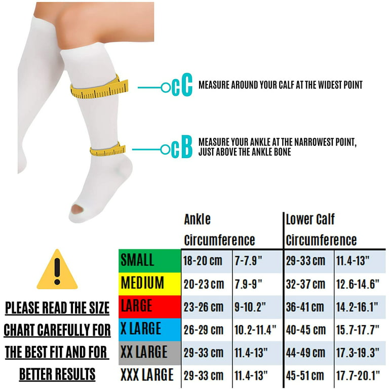 Anti Embolism Compression Stockings, Knee High Unisex Ted Hose
